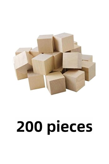 Südor 200 Pieces Natural Wooden Cube Block 2 cm Natural