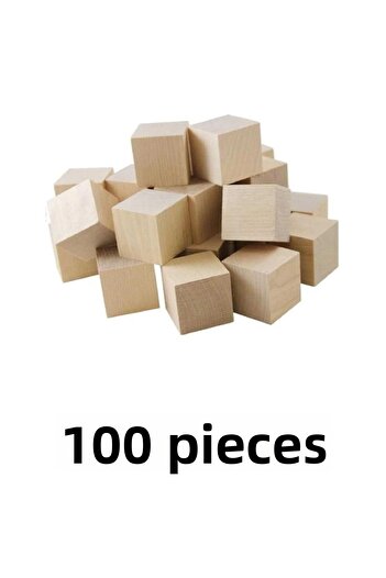 Südor Store Wooden Cube Blocks 2 Cm - 100 Pieces - Natural Wooden Cube