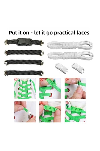 Ankanorm Practical Shoelaces Takbırak Laces Elastic Clip-on Elastic Boots Kids Shoelaces (WHITE)