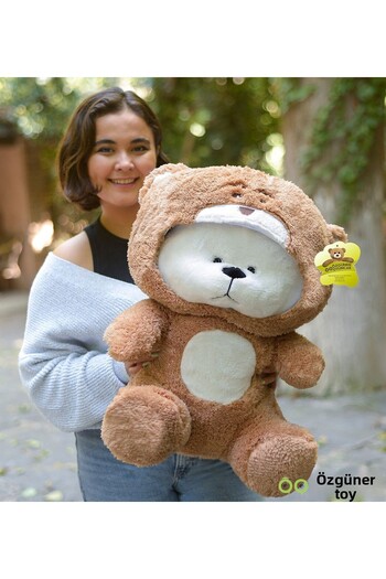 Özgüner Oyuncak Uykumcuk Gold Hooded Plush Bear Special for Lover 90 Cm (100% DOMESTIC)