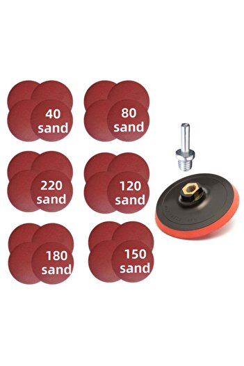 ZUBİZUBİ Ugr Nikon Velcro Sanding Set Drill Attachment 115 Mm 26 Pieces