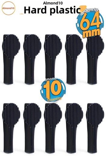 Badem10 Rinox Black Plastic Handle 10Pcs Button Drawer Kitchen Room Furniture Cabinet Cupboard Handle Handle 64 mm
