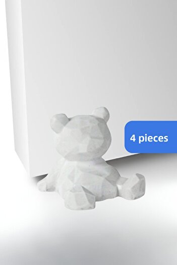 Evene White Decorative Door Stopper - 4Pcs Model 7: Door Holder and Stopper