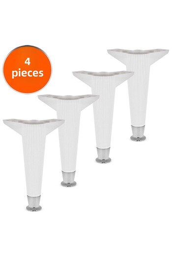 Badem10 Consolă TV albă de 22 cm - Mobilier Canapea Picior scaun (4 buc.)
