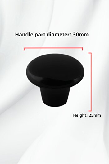 ALPAKS Buton din plastic ciupercă, rotund, negru, mâner pentru sertar pentru mobilier, pachet de 5 – design durabil