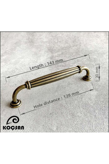 KOÇSAN Kardelen Antique Yellow 128 mm Handle Luxury Country Kitchen Furniture Cabinet Drawer Handle