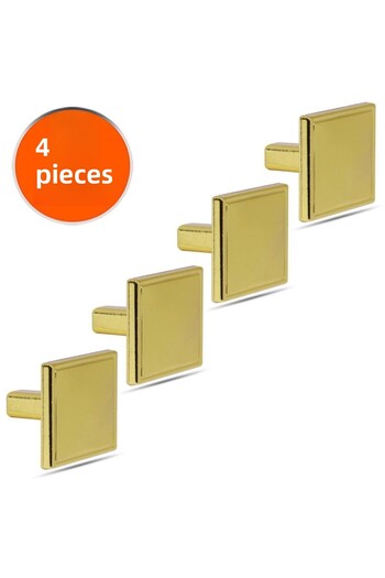 Badem10 Metal Gold Button Handle Cabinet (4 Pieces) Kitchen Drawer