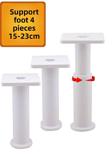 NUBLADO Golwo Adjustable Support Leg 15 X 23 cm White Foot Furniture Sofa Base Armchair Unit (4Pcs).