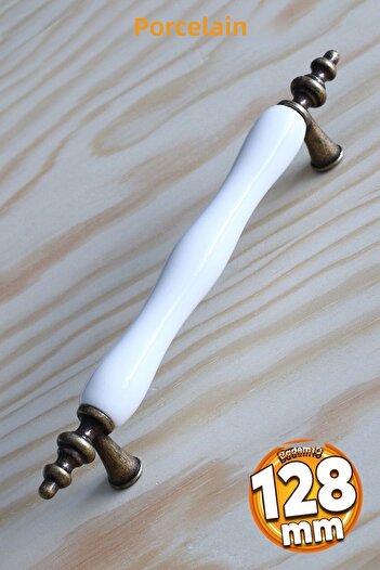 Badem10 Antique White 128 Mm Porțelan PREMIUM Mâner dulap sertar bucătărie