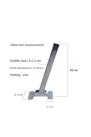 EYM Masă Masă de cafea Picior de masă Metal Pliabil Picior 50 cm