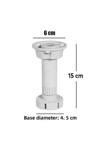 Badem10 15 Cm Picioare Gri Dulap Reglabil Canapea Bancă Pentru Bucătărie - Picioare de înălțire (10 BUC.)