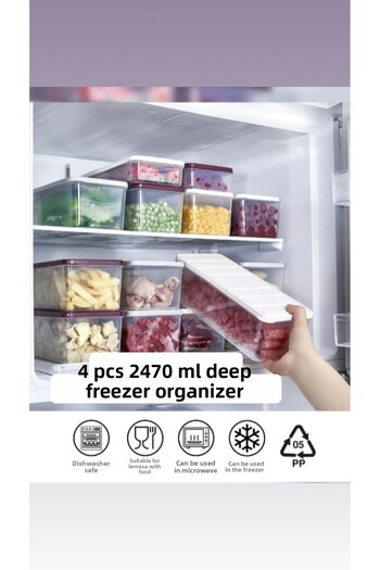 VİZYON Transparent Freezer Organizer - Self Covered, Storage Container