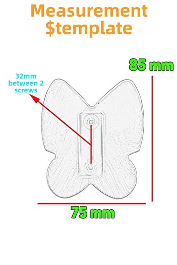 Badem10 Butterfly Children's Rooms Furniture - Baby Kitchen Drawer, Cabinet Door Plastic (Gold/Gold) 32mm