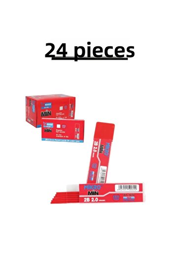 Mikro Min M-928 2.4x90mm Red Pencil - 24 Pieces
