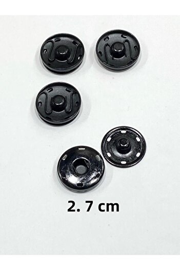 karantuhafiye Metal Snap Fasteners / Coat Cardigan Snap Fasteners Large Size Snap Fasteners / Set of 4 / 2.7 cm / Black