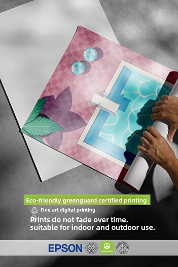 Postifull Frameless Wall Poster, Pool, Illustration, Pink Color Poster, 2025 Summer Selection, No:109590
