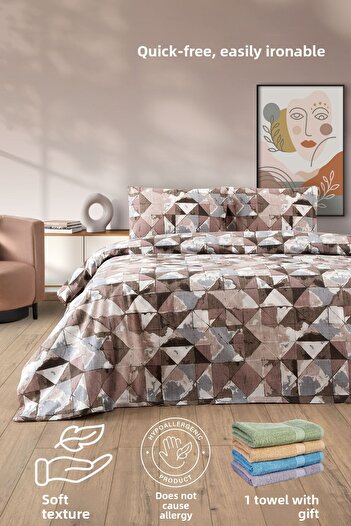 Formeya Lovely Patterned Double Duvet Cover Set - Double Duvet Cover Set with Elastic Sheet