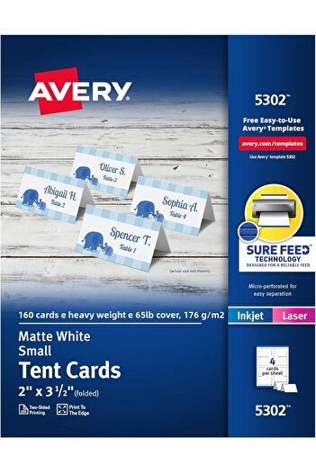 STOREMAX Snshop 5302 Small Tent Card, White, 2 X 3 1/2, 4 Cards/(Box 160) 467437
