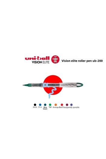 UNİ-BALL Uniball Ub-200 Rollerball Pen Vision Elite Ball Tip 0.8 mm Green 12 Li (1 Pack 12 Pieces)