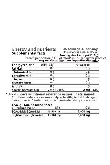 Hardline Bcaa Glutamine 530 Gr 46 Servings Cola Flavored