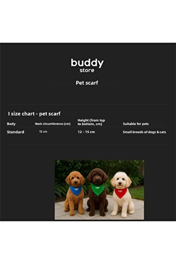 Buddy Store Trend Pet Scarf - for Stylish Friends (Suitable for 5-12 kg)