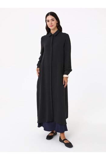 Refka Aerobin Black Long Tunic with Buttons