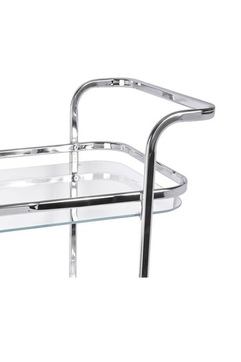 private house Taiwanese silver steel glass tea trolley