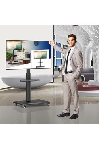 HAMOOD TV SA Classic Swivel TV Stand for Flat and Curved Screens (26-65 inches), Adjustable Height HMD-1507