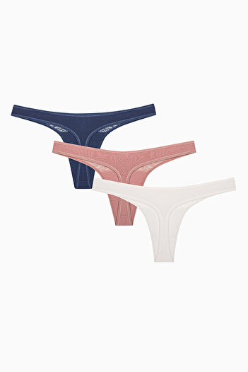 Penti Essentials Lace Λεπτομερή 3 τεμάχια πολύχρωμα στρινγκ εσώρουχα