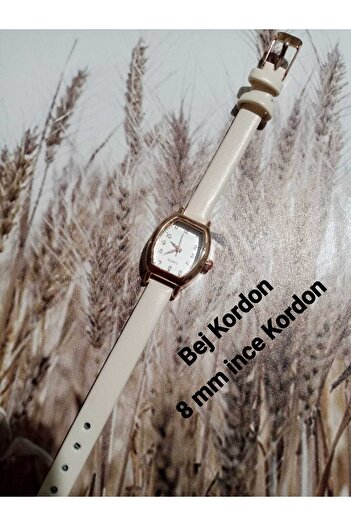 QUARTZ Vintage Women's Wristwatch Retro Minimal Beige Strap BB0116