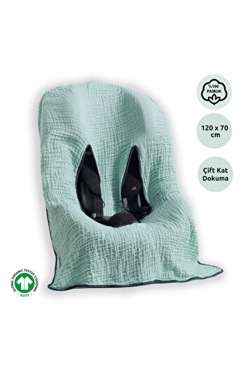 Zuppers Muslin Car Seat and Baby Carrier Cover - Mint