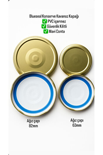 Blue Seal Blueseal ®   82 mm - 25 Pieces Canning Jar Lid Bpa/Pvc Free. Blue Seal / Safety Locked