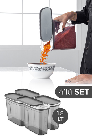 Vienev Foly 4-Piece Food Storage Container with Sliding Lid 1.8 Liters