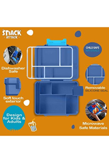 Snack Attack Lunch Box for Kids School, Children Lunch Box with Compartments, Bento Box Children, Leak-proof Lunc