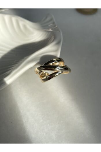 Lavian Accessories Gold Renk Çapraz Sarmal Ayarlanabilir (ADET) Yüzük