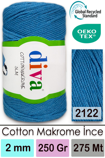 Diva İplik Diva Cotton Macrame Thin 2122 Ocean