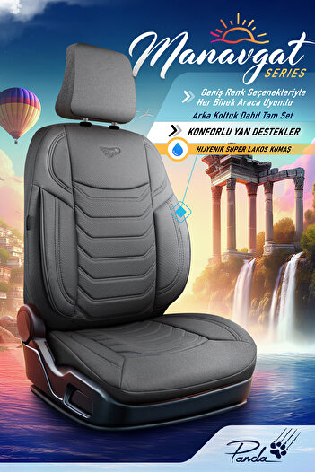 Panda Kılıf Panda Manavgat Series Lakos Fabric Car Seat Cover - Full Set