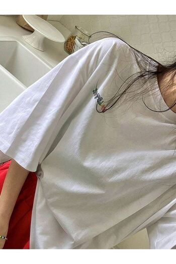 VBSVİBES Πλεκτό μπλουζάκι Unisex Λευκό Oversize Worldtour με στάμπα