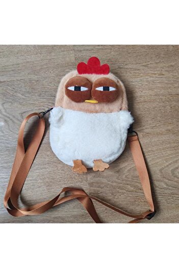 Choice Shoulder bag Ugly Hen Shoulder Bag Fur Chicken Plush Handbag Funny Kawaii Chicken Pendant Keychain D