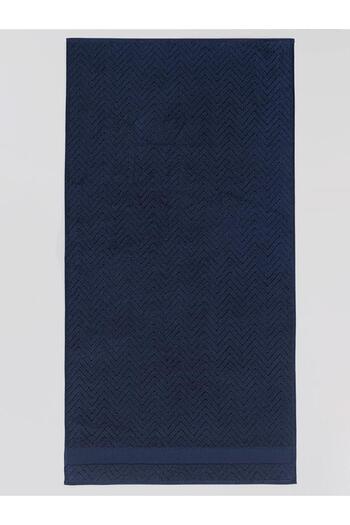 Karna Home Cotton Single Towel Jacquard Carnation Premium Zander 70X140Cm - Navy Blue