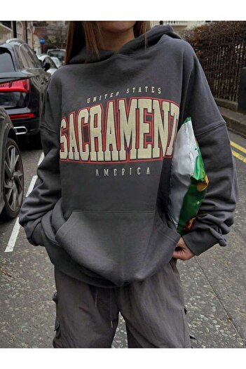 CLAYES Φούτερ Sacrament - Smoked Oversize Raster Cotton Thick Hoodie