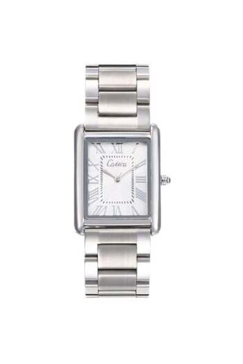catera Men's watch with an elegant design in silver color and a white dial