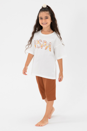U.S. Polo Assn. Girl's Tan Capri Top and Bottom Set 50294071-Vr011