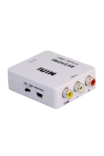 Generic Mini AV To HDMI Video Converter Adapter White