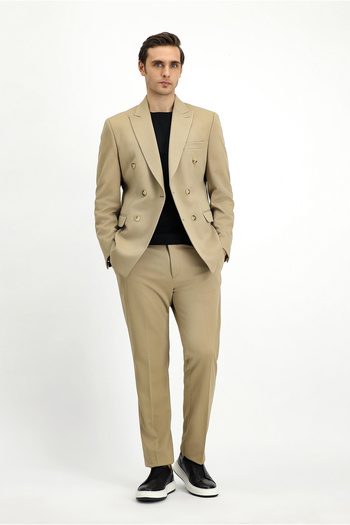 Kiğılı Slim Fit Dar Kesim Kruvaze Takım Elbise
