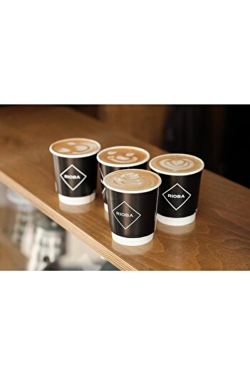 Rioba Karton Bardak Siyah Espresso Bardağı Shot 4 Oz 118 ml 50 Adet Mini Boy
