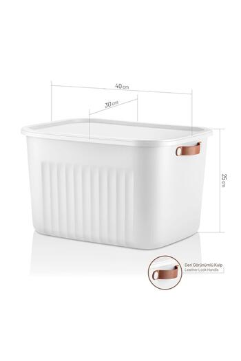 Frapan Home 3 Adet 20 Lt Çok Amaçlı Kapaklı Organizer Kutu Dolap İçi Banyo Mutfak Düzenleyici
