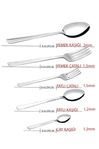 Gökdil Kayern 30 Piece Simple Fork & Spoon & Set for 6 People