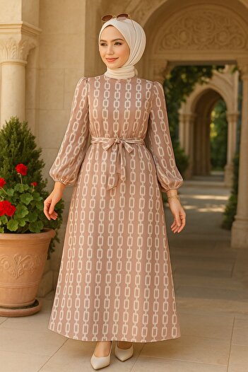 Neva Style Φόρεμα Hijab με σχέδιο βιζόν - 23422V