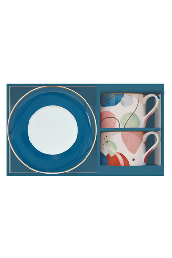 DR EASY LİFE Porcelain set of 2 cups and saucers Shapes 240ml